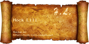 Hock Lili névjegykártya